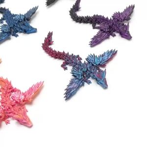 15cm 3D Printed Dragon Movable Wings Office Desktop Accessory Creative Home Decor Perfect Christmas Present Holiday Gift Toy