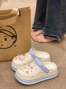รองเท้าแตะ EVA สำหรับผู้หญิงในช่วงฤดูร้อน รองเท้าแตะชายหาดกันลื่น พื้นหนา รองเท้าแตะแบบสวมหัว ลายการ์ตูนน่ารัก