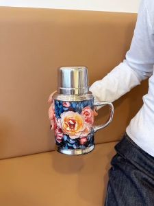 Bình giữ nhiệt hoa hồng có lõi lọc trà 600ml (