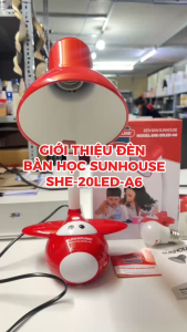 Đèn bàn học Sunhouse SHE-20LED-A6 - Dây điện dài 1.2m Công suất tối đa 40W -  Hàng chính hãng