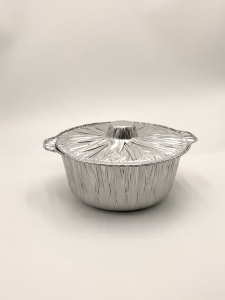 หม้อฟอยล์พร้อมฝาสำหรับแคมป์ปิ้ง ใช้แล้วทิ้ง ประหยัดพื้นที่ ทนความร้อนสูง เหมาะสำหรับอาหารทุกประเภท