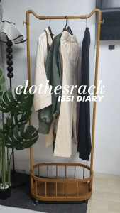 Nordic Metal Clothes Rack Double Single Layer Garment Hanger With Wheels Mesh Basket Storage Organizer Cat Ear Hook