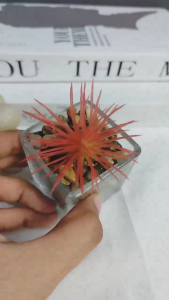 [VS] Simulated Succulent Plant Artificial Green Bosai Potted Glass -Home decorationtable (JL-WD105)