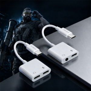 PISEN | Multipurpose Audio and Charging Adapter for 3.5mm and Type-C Devices