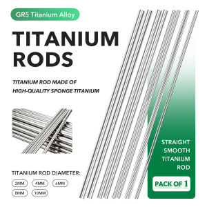 GR5 Titanium Alloy Round Rod 2/4/6/8/10mm Dia 254mm Length Smooth Straight Solid Bar for DIY Craft Machining