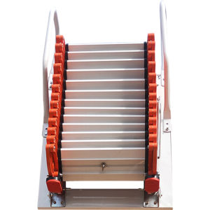 บ้านในร่มใช้ห้องใต้หลังคาวิลล่าการเลื่อนขึ้นที่มองไม่เห็นพับได้กลางแจ้งติดผนัง หนาขึ้น บันไดอลูมิเนียมแบบพับเก็บได้