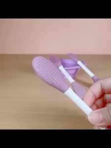 2PCS Silicone Double Head Face Mask Brush Facial Exfoliate Blackhead Removal Cleanser Brush Mud Film Spatula Facial Skin Care