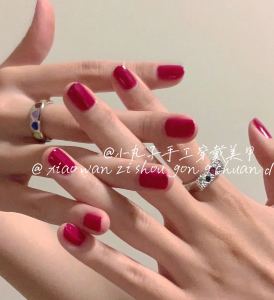 Handmade Bright Pure Color Red Nail Tips Wedding Nails Super Whitening Wearable Nail Art Detachable Maternity Nail Tips for Girls