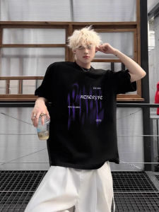 American West Coast Street Style Mens T-Shirt Short Sleeve Pure Cotton Oversize Heavyweight Summer Fashion Casual Top