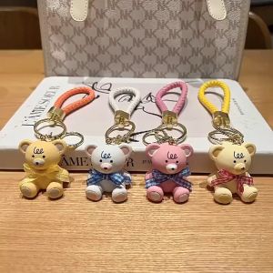 Móc khóa ô tô xe máy hình Gấu béo siêu dễ thương treo balo túi xách thời trang
