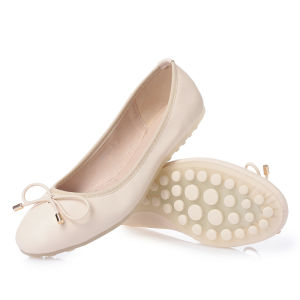 Silver round Toe Flat Shoes Womens Soft Bottom Butterfly Knot Boat Shoes Bean Shoes Casual Comfortable Flats Fashionable