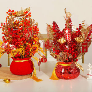 How to Enhance Your Living Room with Artificial Flowers & New Year Fortune Fruit Decor
