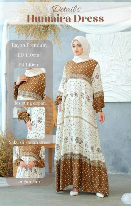 Gamis%20Rayon%20Premium%20/%20Humaira%20Dress,%20Katun%20Rayon%20Premium%20Busui%20Friendly%20LD%20110cm%20Fit%20to%20XL%20-%20Image%203