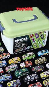 Bộ xe ô tô đua đồ chơi lên cót hợp kim 30 chi tiết kèm hộp đựng thùng đồ chơi ô tô nhiều màu cho bé TOYLIFE