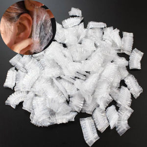 50/100Pcs Disposable Waterproof Ear Cover Hairdressing Earmuffs Elastic Ear Sleeve Bath Shower Dying Hair Ear Protector
