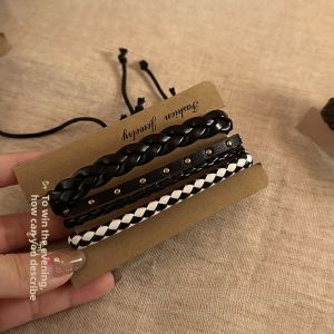 Retro Woven Rope Stackable Bracelets Womens Ethnic Style New Chinese Design Best Friend Student Party Jewelry Accessories