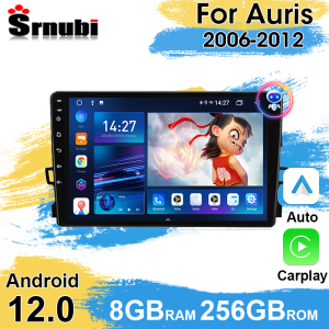 Srnubi 2Din Car Radio for Toyota Auris E150 2006 - 2012 Multimedia Player Android 12 Carplay Stereo GPS Navigation DVD Head Unit