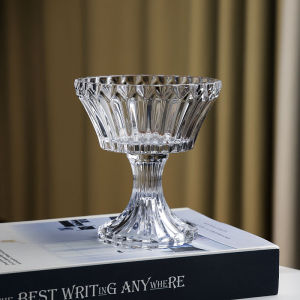 Creative Transparent Crystal Glass High-legged Small Fruit Bowl Nuts Candy Delicate Dessert Display Sweet Bowl