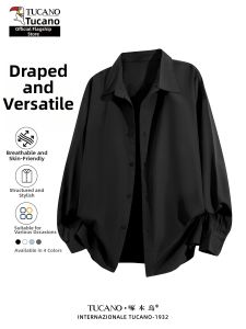 TUCANO | Turn-Down Collar Long Sleeve Spring New Casual Loose Minimalist Shirt