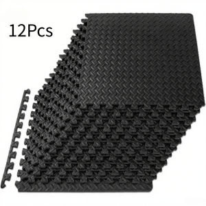 12 PcsExercise Mats Puzzle Foam Mats Gym Flooring Mat EVA Interlocking Flooring for Home Gym Equipment Workouts Massage Foot Mat
