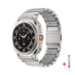 Luxury Titanium Metal Strap for Samsung Galaxy Watch Ultra 2 2025 2024 47mm Magnetic Silicone Wristband Men Business Accessories