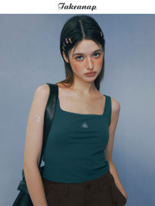 Takeanap Basic Style Halter Neck Vest Women Summer Outerwear High Elastic Drapey Innerwear Sweet Style Short Length Pure Color