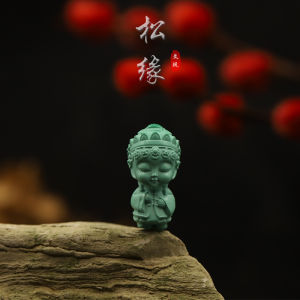 Healing Green Turquoise Beijing Opera Qingyi Huaband Doll Pendant Necklace Tibetan Silver Craftsmanship Fashion Jewelry