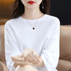 เสื้อยืดคอกลมแขนสั้นผ้าฝ้ายแท้หลวมๆ สำหรับผู้หญิง เสื้อเชิ้ตแขนสั้นสไตล์ลำลองสำหรับฤดูร้อน 2025 เสื้อเชิ้ตแขนสั้นแบบใหม่