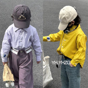 lontakids 2-12 Years Kids Purple Yellow Long Sleeve Dress Shirt Formal Wedding Party Wear Children Boys Solid Bottoming Button Up Shirt