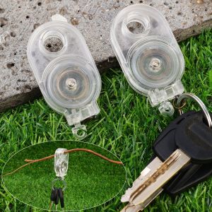 2ชิ้นพวงกุญแจแบบเด้งได้ควบคุมได้สำหรับกิจกรรมกลางแจ้งปีนเขาใช้งานได้หลากหลายสายคล้องเชือกแบบที่สตาร์ทมอเตอร์ไซค์ใสจี้กล้องส่องทางไกลเด้งได้สูง