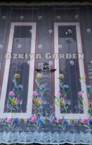 Vitrase Gorden Vitrase Gorden warna Dalaman Gorden Transparan Motif Bunga Tulip warna