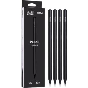 Deli NS722 Graphite Pencil Black Wood HB Grade for Primary School Students Non-toxic Lead-Free Second Grade Black Gold