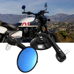 For Royal Enfield Bullet/Meteor/Classic 350 500 Interceptor 650 CNC Motorcycle Bar End Mirrors Retro Handlebar Tip Rearview