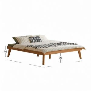 WEISHA | Simplistic Solid Wood Bed without Headboard Double Bed