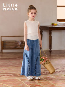 Little Naive | Fashionable Childrens Earmuff Denim Pants