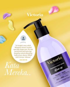 VICTORIA Fragrance Body Serum 300ml | proteksi UVA + UVB | dobel pencerah | Glam Up | Shine Up | Glow Up | Cheer Up