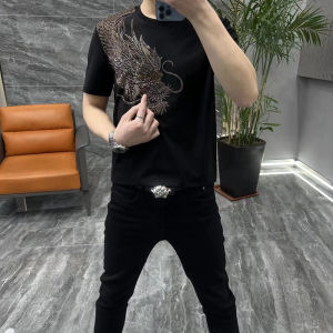 Áo Thun Nam Tay Ngắn in Họa Tiết Rồng Thời Trang Mùa Hè Áo Thun Nam Dáng Ôm in Họa Tiết Rồng Áo Thun Nam Thường Ngày