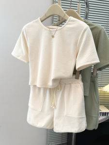 MISHANGYICHU | Slim Fit Summer Korean Style Casual Fashion T-shirt and Shorts Set