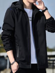 ROMON | Lormen Mens Fleece Lined Thickened Jacket Spring Autumn New Style Hooded Windproof Short Winter Coat Fashion Urban Youth Outerwear