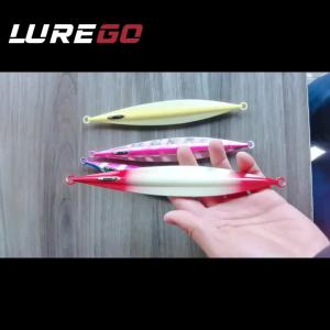 1PC Glow Jig 120g150g200g250g300g Slow Falling Sinking Metal Jigging Lure Slow Pitch Jig Luminous Lure Pesca Fishing Angler