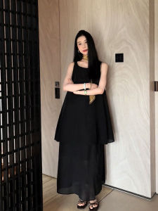 YUFUQING | Hebe Style Black Sleeveless Vest Top Set Women Summer New Luxury High Waist Loose Mini Skirt Two Piece Set Casual Round Neck