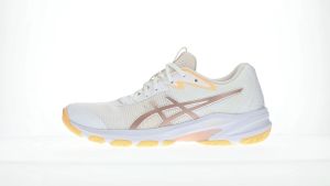 ASICS Women NETBURNER PROFESSIONAL FF 4 Indoor Court Shoes in White/Rose Gold