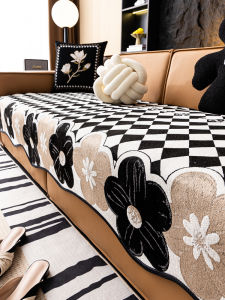 2024 New Elegant Sofa Cushion Cover Non-Slip Dustproof Machine Washable Snail Silk Fabric Artistic Style Suitable for All Seasons