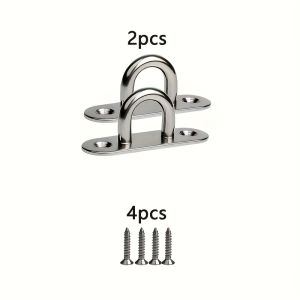 2 PCS M5 Stainless Steel Pad Eye Plate with Ring Heavy-Duty Mounting Hardware for Marine Equipment Ceiling & Wall Installation
