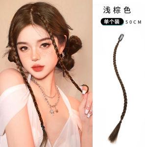 New Chinese Style Loose Braided Hair Bun Fake Wig Ring Box Braid Updo Fluffy Hair Accessory Tail Hair Piece Transformation