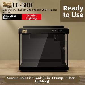 sunsun | Transparent Mini Home Aquarium With Self-Cleaning Oxygenation