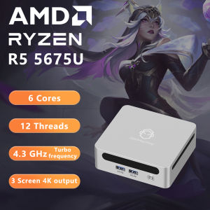 GenMachine AMD Ryzen Ren5000 5675U 5700U 5800H 5800U Mini PC Windows 11 Ryzen DDR4 3200Mhz Gaming Pc WIFI6 Diy Gaming Computer