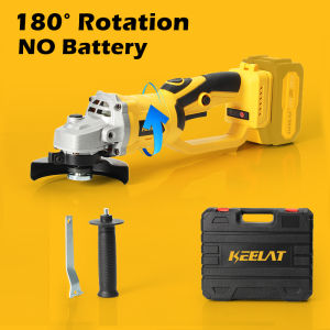 KEELAT 180 Rotatable Angle Grinder Cordless 3 Gears Variable Cutting Grinding Polishing Cordless Grinder Battery Cutter Brushless Power Tool Machine