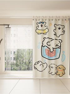 ROVING Bathroom Shower Curtain Waterproof Mold Proof Partition No Drilling Required High End Hanging Shower Room Divider