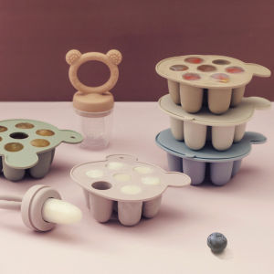 Color Kids 2PC Silicone Baby Ice Cream Pops Mold Ice Cream Maker Popsicle Molds Baby Fruit Feeding Pacifier Teether Toy For Baby